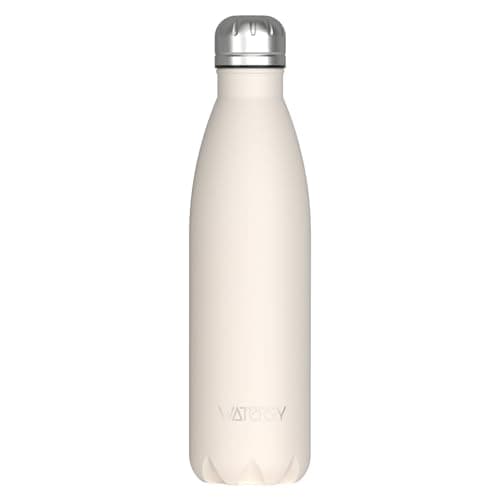 WATERSY Doppelwandige Edelstahl-Trinkflasche 500 ml Kinder ThermoSafe BPA-Frei Kalt&Warm Sprudel Dunkel Blau Sport Gym