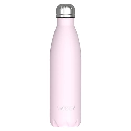 WATERSY Doppelwandige Edelstahl-Trinkflasche 500 ml Kinder ThermoSafe BPA-Frei Kalt&Warm Sprudel Dunkel Blau Sport Gym