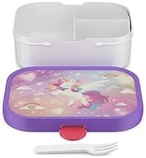 Mepal Brotdose Kinder Campus BPA-frei Animal Friends | Spezialfächerr box mit Gabel & Clip-Verschluss | 750 ml für Kinde