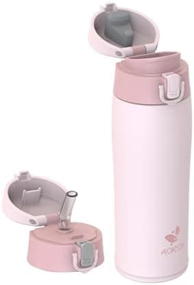 AORIN Trinkflasche Edelstahl 18/8, 500ml, BPA-Frei, Doppelwandig Isolierflasche für Sport, Schule und Outdooraktivitäten