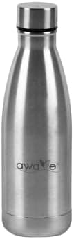 AWAVE Recycelte Edelstahl Trinkflasche 500 ml Doppelwandig Isolierte Thermo Flasche -Auslaufsicher, für Schule und Büro