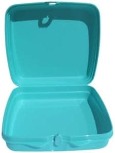 Tupperware Quadratische Sandwich-Box Aufbewahrungsbox Brotdose mit Scharnier und Verriegelung (türkis Koala Bär)