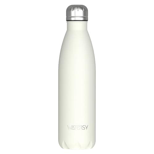 WATERSY Doppelwandige Edelstahl-Trinkflasche 500 ml Kinder ThermoSafe BPA-Frei Kalt&Warm Sprudel Dunkel Blau Sport Gym
