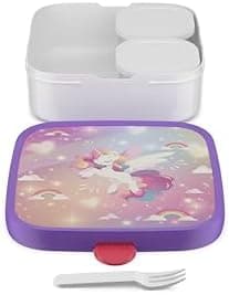 Mepal Brotdose Kinder Campus BPA-frei Animal Friends | Spezialfächerr box mit Gabel & Clip-Verschluss | 750 ml für Kinde