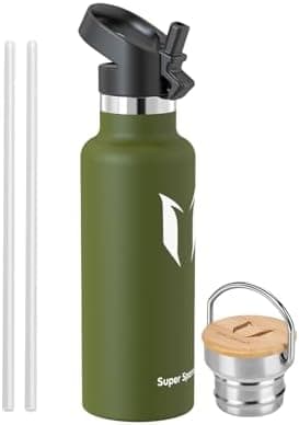 Super Sparrow Trinkflasche Edelstahl - Auslaufsicher Thermoskanne - Kinder für Sprudel, Sport, Schule, Fitness - 500ml -