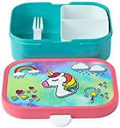 Mepal Brotdose Kinder Campus BPA-frei Animal Friends | Spezialfächerr box mit Gabel & Clip-Verschluss | 750 ml für Kinde