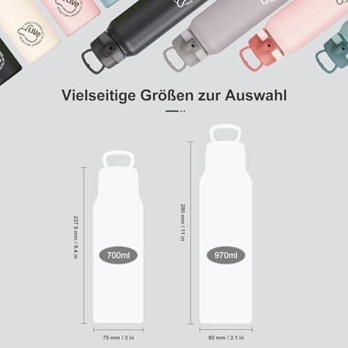 Thermosflasche UZSPACE Waldgrün Kinder 700ml Isolierte Edelstahl Trinkflasche 100% Auslaufsicher Outdoor Fitness Schule