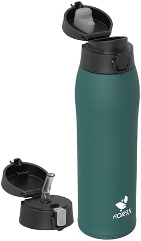 AORIN Trinkflasche Edelstahl 18/8, 500ml, BPA-Frei, Doppelwandig Isolierflasche für Sport, Schule und Outdooraktivitäten