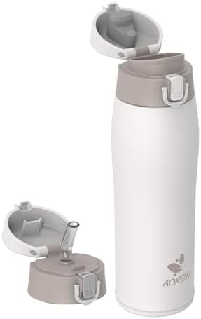 AORIN Trinkflasche Edelstahl 18/8, 500ml, BPA-Frei, Doppelwandig Isolierflasche für Sport, Schule und Outdooraktivitäten