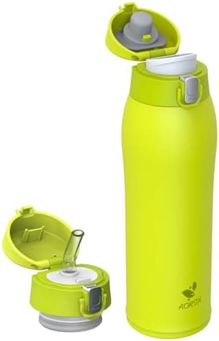 AORIN Trinkflasche Edelstahl 18/8, 500ml, BPA-Frei, Doppelwandig Isolierflasche für Sport, Schule und Outdooraktivitäten