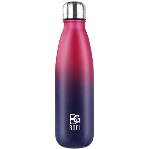 BOGI Doppelwandige Thermosflasche Edelstahl Trinkflasche Kinder Trinkflasche Schule Himmelblau Pink