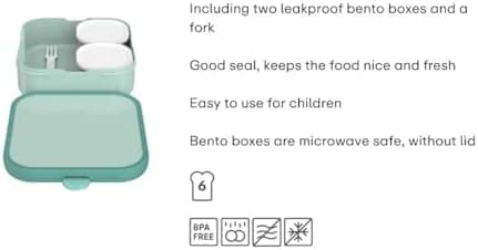 Mepal Brotdose Kinder Campus BPA-frei Animal Friends | Spezialfächerr box mit Gabel & Clip-Verschluss | 750 ml für Kinde
