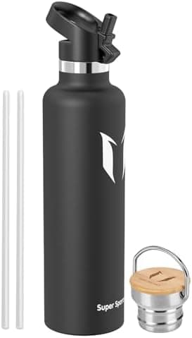 Super Sparrow Trinkflasche Edelstahl - Auslaufsicher Thermoskanne - Kinder für Sprudel, Sport, Schule, Fitness - 500ml -