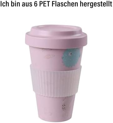 AWAVE klimaneutraler Mehrweg Kaffeebecher to-go, 400 ml, türkis, aus recycelten PET-Flaschen