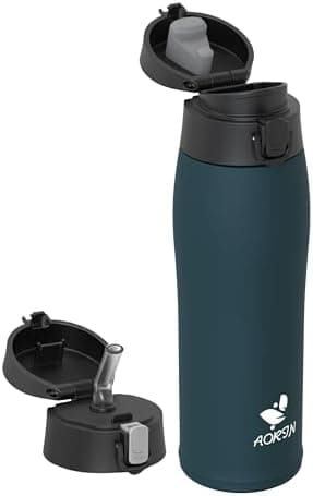 AORIN Trinkflasche Edelstahl 18/8, 500ml, BPA-Frei, Doppelwandig Isolierflasche für Sport, Schule und Outdooraktivitäten