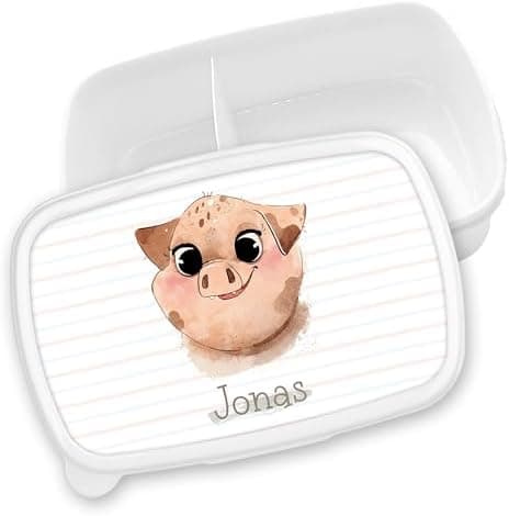 Timalo® Brotdose Kinder mit Namen | Personalisierte Bento Lunchbox für Jungen & Mädchen | Kindergarten & Schule Motiv Ti