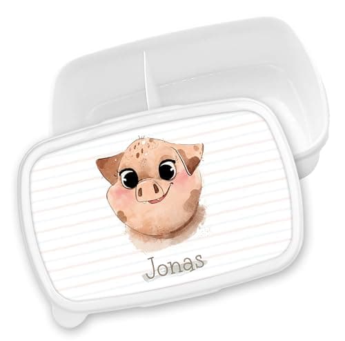 Timalo® Brotdose Kinder mit Namen | Personalisierte Bento Lunchbox für Jungen & Mädchen | Kindergarten & Schule Motiv Ti
