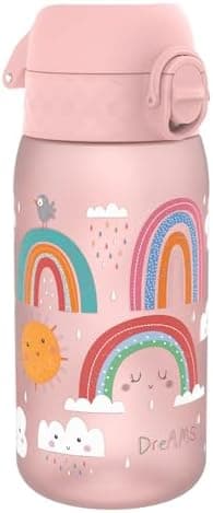 ION8 Kinder Trinkflasche Edelstahl Leicht 400ml Spülmaschinenfest Sichere Verriegelung