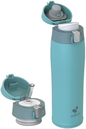 AORIN Trinkflasche Edelstahl 18/8, 500ml, BPA-Frei, Doppelwandig Isolierflasche für Sport, Schule und Outdooraktivitäten