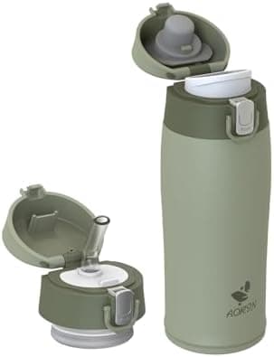 AORIN Trinkflasche Edelstahl 18/8, 500ml, BPA-Frei, Doppelwandig Isolierflasche für Sport, Schule und Outdooraktivitäten