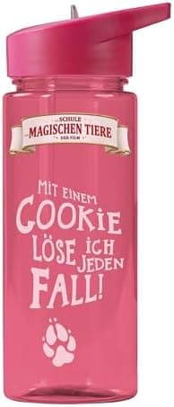 AWAVE Schule Magische Tiere Trinkflasche Kinder Edelstahl 380ml Blau Kohlensäure geeignet Thermosflasche Juri Einhandöff