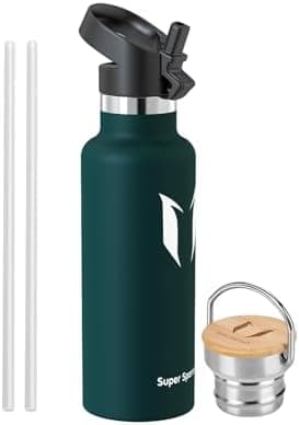 Super Sparrow Trinkflasche Edelstahl - Auslaufsicher Thermoskanne - Kinder für Sprudel, Sport, Schule, Fitness - 500ml -