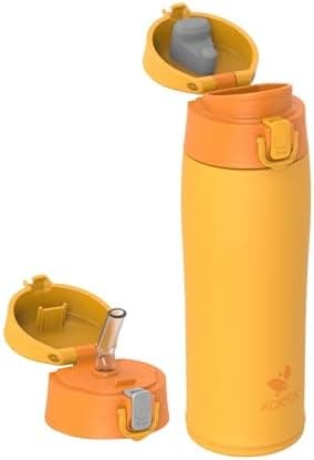 AORIN Trinkflasche Edelstahl 18/8, 500ml, BPA-Frei, Doppelwandig Isolierflasche für Sport, Schule und Outdooraktivitäten