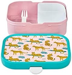 Mepal Brotdose Kinder Campus BPA-frei Animal Friends | Spezialfächerr box mit Gabel & Clip-Verschluss | 750 ml für Kinde