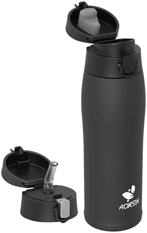 AORIN Trinkflasche Edelstahl 18/8, 500ml, BPA-Frei, Doppelwandig Isolierflasche für Sport, Schule und Outdooraktivitäten