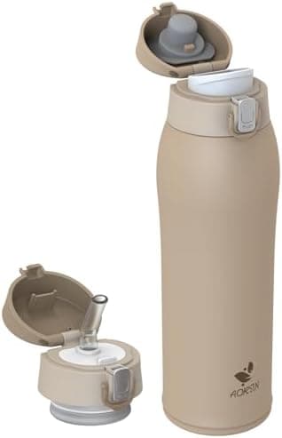 AORIN Trinkflasche Edelstahl 18/8, 500ml, BPA-Frei, Doppelwandig Isolierflasche für Sport, Schule und Outdooraktivitäten