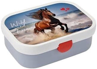 Mepal Brotdose Kinder Campus BPA-frei Animal Friends | Spezialfächerr box mit Gabel & Clip-Verschluss | 750 ml für Kinde