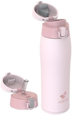 AORIN Trinkflasche Edelstahl 18/8, 500ml, BPA-Frei, Doppelwandig Isolierflasche für Sport, Schule und Outdooraktivitäten