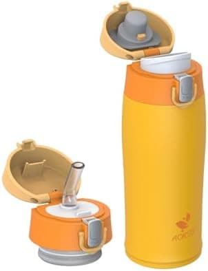 AORIN Trinkflasche Edelstahl 18/8, 500ml, BPA-Frei, Doppelwandig Isolierflasche für Sport, Schule und Outdooraktivitäten