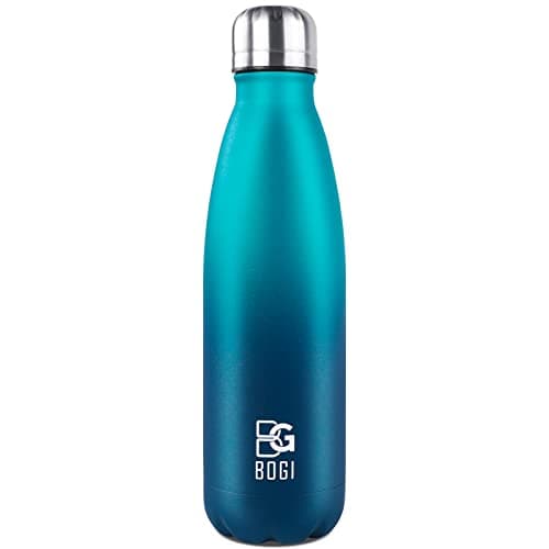 BOGI Doppelwandige Thermosflasche Edelstahl Trinkflasche Kinder Trinkflasche Schule Himmelblau Pink