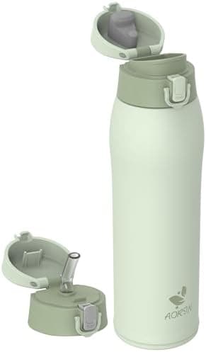 AORIN Trinkflasche Edelstahl 18/8, 500ml, BPA-Frei, Doppelwandig Isolierflasche für Sport, Schule und Outdooraktivitäten