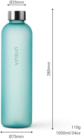 VINSUN Trinkflasche 1000ml - auslaufsicher, BPA frei, Tritan - Leichte Wasserflasche für Sport und Outdoor activities -