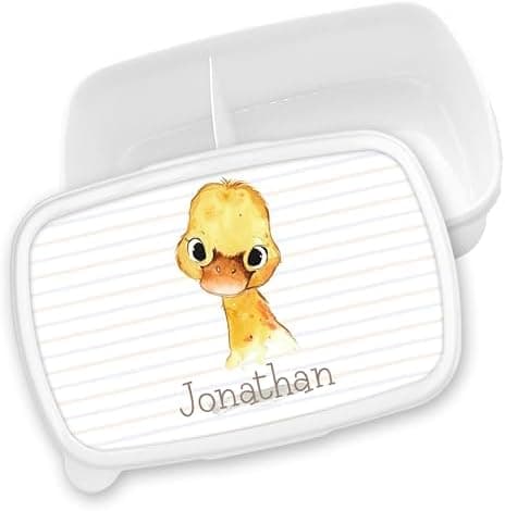 Timalo® Brotdose Kinder mit Namen | Personalisierte Bento Lunchbox für Jungen & Mädchen | Kindergarten & Schule Motiv Ti