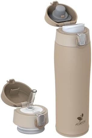 AORIN Trinkflasche Edelstahl 18/8, 500ml, BPA-Frei, Doppelwandig Isolierflasche für Sport, Schule und Outdooraktivitäten