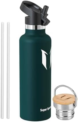 Super Sparrow Trinkflasche Edelstahl - Auslaufsicher Thermoskanne - Kinder für Sprudel, Sport, Schule, Fitness - 500ml -