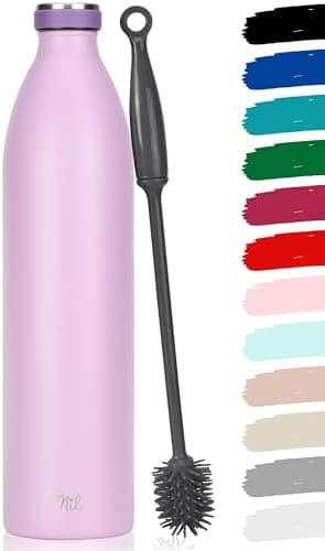 Milu Edelstahl Trinkflasche für Erwachsene – 750ml Isolierflasche zum Tragen – auslaufsicher, Kohlensäuregerecht inkl. R