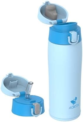 AORIN Trinkflasche Edelstahl 18/8, 500ml, BPA-Frei, Doppelwandig Isolierflasche für Sport, Schule und Outdooraktivitäten
