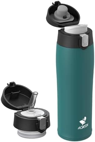AORIN Trinkflasche Edelstahl 18/8, 500ml, BPA-Frei, Doppelwandig Isolierflasche für Sport, Schule und Outdooraktivitäten