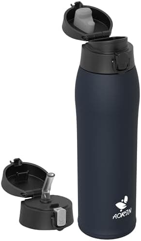AORIN Trinkflasche Edelstahl 18/8, 500ml, BPA-Frei, Doppelwandig Isolierflasche für Sport, Schule und Outdooraktivitäten