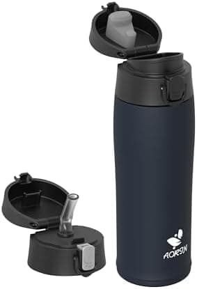 AORIN Trinkflasche Edelstahl 18/8, 500ml, BPA-Frei, Doppelwandig Isolierflasche für Sport, Schule und Outdooraktivitäten