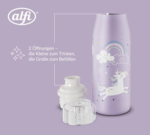 ALFI Kids ISO BOTTLE 350ml - Idas Schule der Magischen Tiere - Isoliertrinkflasche Kinder Edelstahl - hält 12 Stunden he