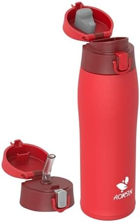 AORIN Trinkflasche Edelstahl 18/8, 500ml, BPA-Frei, Doppelwandig Isolierflasche für Sport, Schule und Outdooraktivitäten