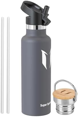 Super Sparrow Trinkflasche Edelstahl - Auslaufsicher Thermoskanne - Kinder für Sprudel, Sport, Schule, Fitness - 500ml -