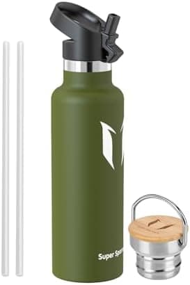 Super Sparrow Trinkflasche Edelstahl - Auslaufsicher Thermoskanne - Kinder für Sprudel, Sport, Schule, Fitness - 500ml -