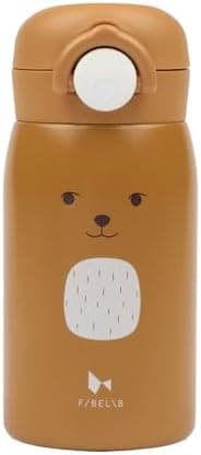 Fabelab Kinder Trinkflasche 320 ml | BPA-Frei Edelstahl Auslaufsicher | Schultasche Wasserflasche
