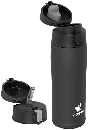 AORIN Trinkflasche Edelstahl 18/8, 500ml, BPA-Frei, Doppelwandig Isolierflasche für Sport, Schule und Outdooraktivitäten